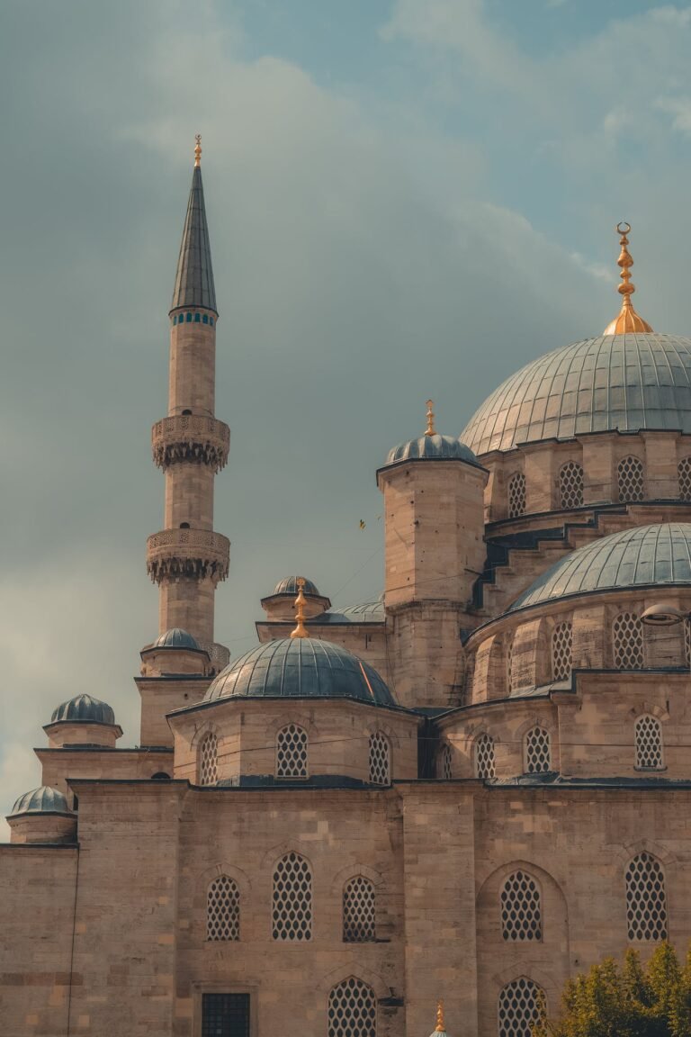 Facade of the Fatih Mosque in Istanbul, Turkey 